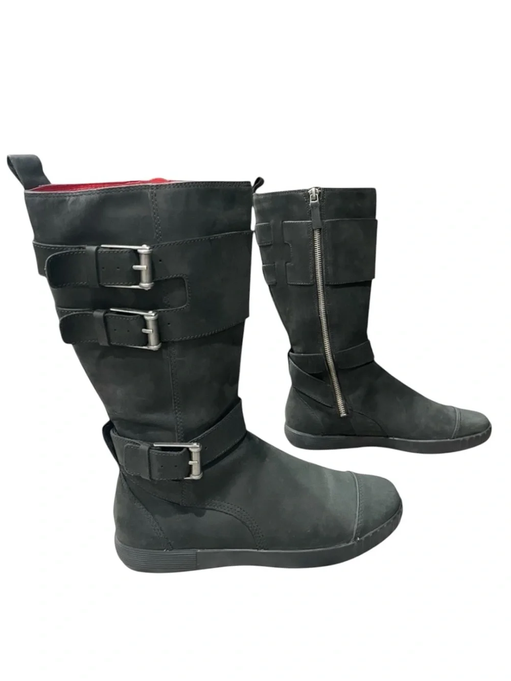 Cole Haan Nike Air Colby Waterproof Moto Boots 6.5 Black Suede